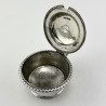 Georgian Sterling Silver Mustard Pot with Bristol Blue Glass Liner