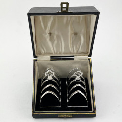 Boxed Pair of Stylish Sterling Silver Toast Racks (1937)
