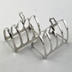 Boxed Pair of Stylish Sterling Silver Toast Racks