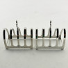 Boxed Pair of Stylish Sterling Silver Toast Racks