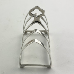 Boxed Pair of Stylish Sterling Silver Toast Racks