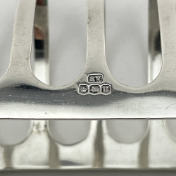 Boxed Pair of Stylish Sterling Silver Toast Racks