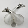 Stylish Double Silver Necked Edwardian Oil and Vinegar Bottle