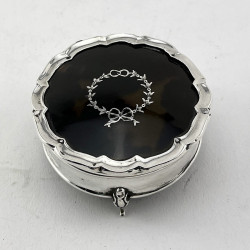 Sterling Silver and Tortoiseshell Jewellery or Trinket Box (1918)