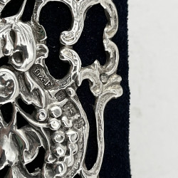 Large Decorative Sterling Silver Photo Frame with Bevelled Glass Window