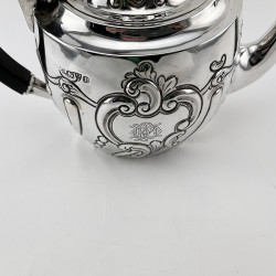 Pretty Victorian Bachelor Style Sterling Silver Tea Pot