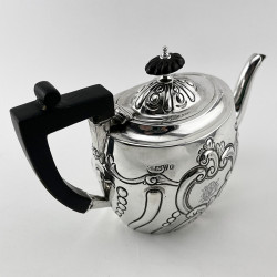 Pretty Victorian Bachelor Style Sterling Silver Tea Pot