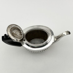 Queen Anne Style Victorian Sterling Silver Bachelor Three Piece Tea Set
