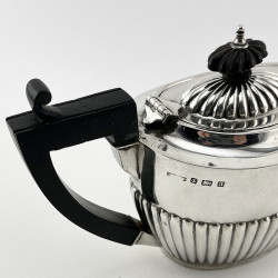 Queen Anne Style Victorian Sterling Silver Bachelor Three Piece Tea Set