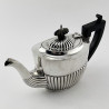 Queen Anne Style Victorian Sterling Silver Bachelor Three Piece Tea Set