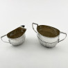 Queen Anne Style Victorian Sterling Silver Bachelor Three Piece Tea Set