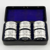 Charming Boxed Set of Six late Victorian Silver Plated Napkin Rings