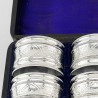 Charming Boxed Set of Six late Victorian Silver Plated Napkin Rings