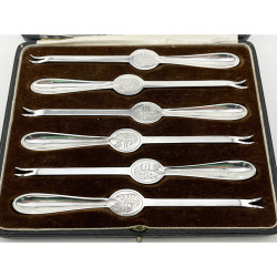 Boxed Set of Six Mappin & Webb Silver Plated Lobster or Crab Picks