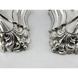 Exceptional pair of George II Style Garrard & Co Sterling Silver Candlesticks