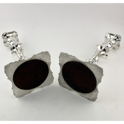 Exceptional pair of George II Style Garrard & Co Sterling Silver Candlesticks