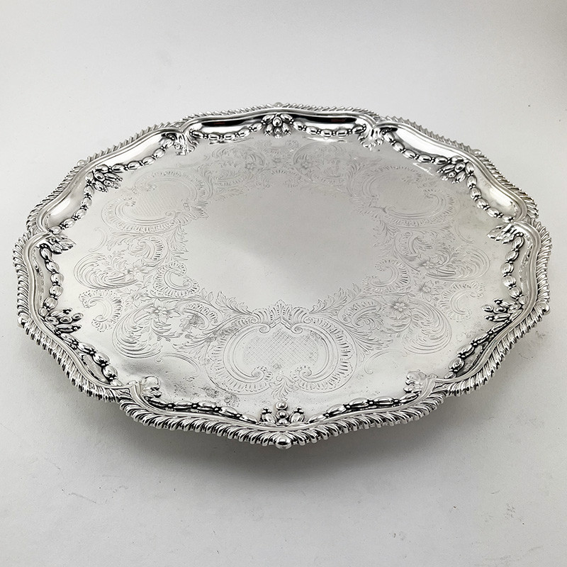 Impressive 40.6cm (16") Victorian Elkington & Co Silver Plated Salver Impressive 40.6cm (16") Victorian Elkington & Co Silver Plated Salver