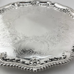 Impressive 40.6cm (16") Victorian Elkington & Co Silver Plated Salver