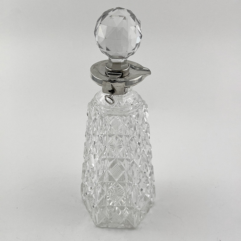 Late Victorian Sterling Silver Neck Betjemann Brothers Locking Decanter Late Victorian Sterling Silver Neck Betjemann Brothers Locking Decanter