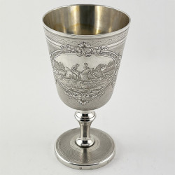 Superb Victorian Engraved Sterling Silver Goblet (c.1875)