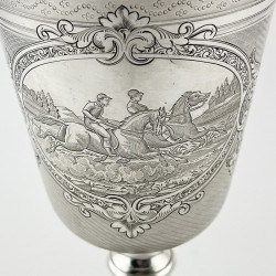 Superb Victorian Engraved Sterling Silver Goblet
