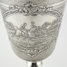 Superb Victorian Engraved Sterling Silver Goblet