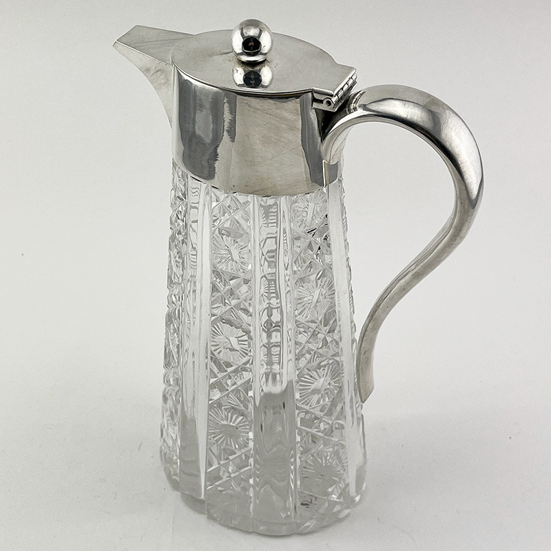 Good Quality Late Victorian Silver Plated Cut Glass Claret Jug (c.1890) Good Quality Late Victorian Silver Plated Cut Glass Claret Jug (c.1890)