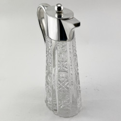 Good Quality Late Victorian Silver Plated Cut Glass Claret Jug