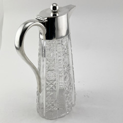 Good Quality Late Victorian Silver Plated Cut Glass Claret Jug