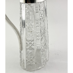Good Quality Late Victorian Silver Plated Cut Glass Claret Jug