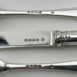 Elegant Plain Victorian Sterling Silver Boxed Three Piece Christening Set