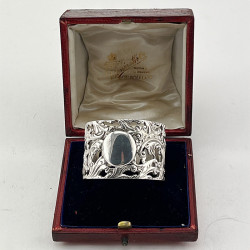 Good Quality Victorian Sterling Silver Boxed Napkin Ring (1891)