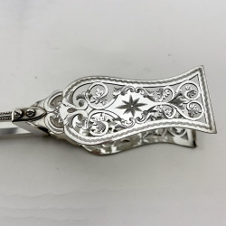 Beautiful Pair of Victorian Silver Plated Asparagus Tongs