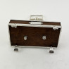 Unusual Victorian Oak and Silver Plated Three Piece Cruet Set