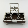 Unusual Victorian Oak and Silver Plated Three Piece Cruet Set