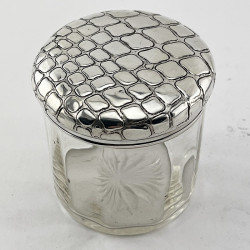 Decorative Edwardian Sterling Silver Topped Dressing Table Jar (1912)