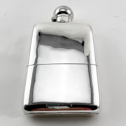 Handsome Good Quality Large Edwardian Sterling Silver Hip Flask