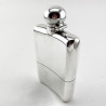 Handsome Good Quality Large Edwardian Sterling Silver Hip Flask