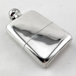 Handsome Good Quality Large Edwardian Sterling Silver Hip Flask