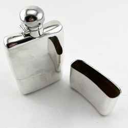 Handsome Good Quality Large Edwardian Sterling Silver Hip Flask