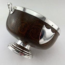 Smart Edwardian Oak and Silver Plated Trophy or Fruit Bowl