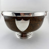 Smart Edwardian Oak and Silver Plated Trophy or Fruit Bowl