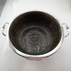 Smart Edwardian Oak and Silver Plated Trophy or Fruit Bowl