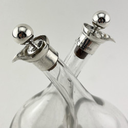 Late Victorian John Grinsell Sterling Silver Oil & Vinegar Bottle