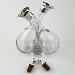 Late Victorian John Grinsell Sterling Silver Oil & Vinegar Bottle