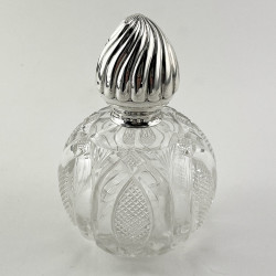 Unusual Shaped Lid Sterling Silver John Grinsell Victorian Perfume Bottle