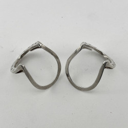 Pair of Victorian Sterling Silver Horse Shoe Menu Holders