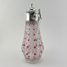Unusual Victorian Silver Plated and Glass Claret Jug with Cranberry Glass Overlay