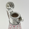 Unusual Victorian Silver Plated and Glass Claret Jug with Cranberry Glass Overlay