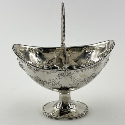 Elegant Oval Victorian Sterling Silver Sugar Basket (1868)